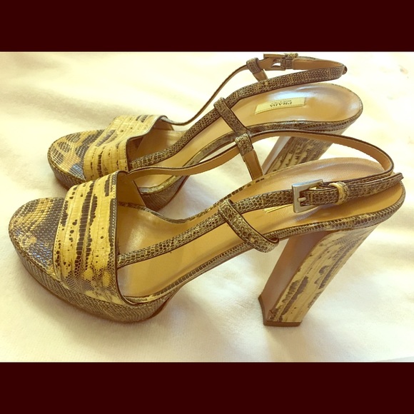 PRADA Lizard skin platform sandals - Picture 1 of 8